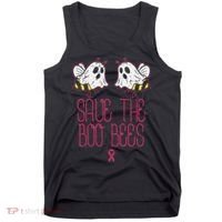 Save The Boobees Boo Bees Breast Cancer Halloween Tank Top thumb 0