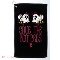 Save The Boobees Boo Bees Breast Cancer Halloween Golf Towel thumb 0