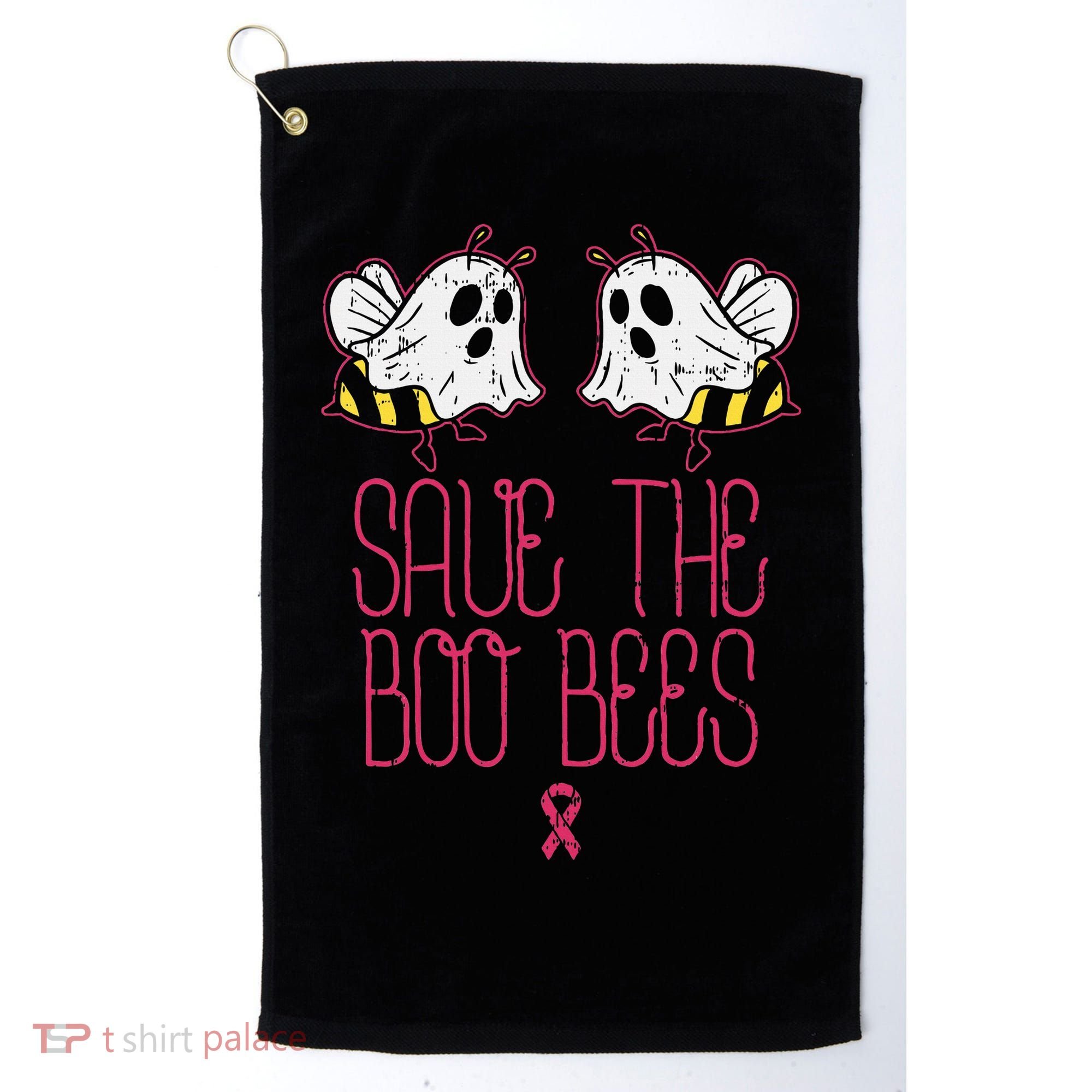 Save The Boobees Boo Bees Breast Cancer Halloween Golf Towel