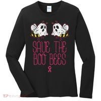 Save The Boobees Boo Bees Breast Cancer Halloween Women's Long Sleeve Shirt thumb 0