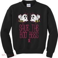 Save The Boobees Boo Bees Breast Cancer Halloween Kids Sweatshirt thumb 0