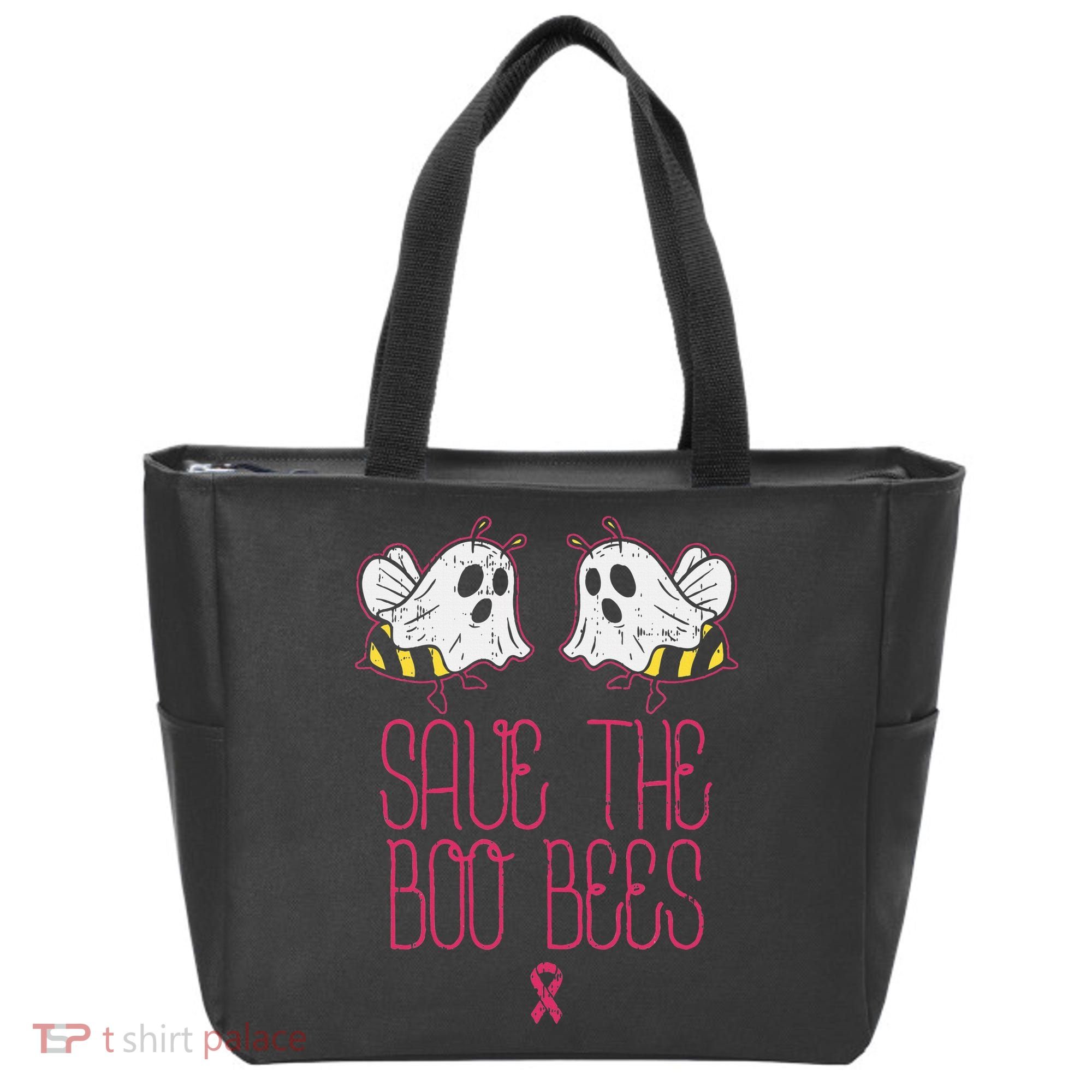 Save The Boobees Boo Bees Breast Cancer Halloween Tote Bag