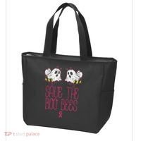 Save The Boobees Boo Bees Breast Cancer Halloween Tote Bag thumb 3