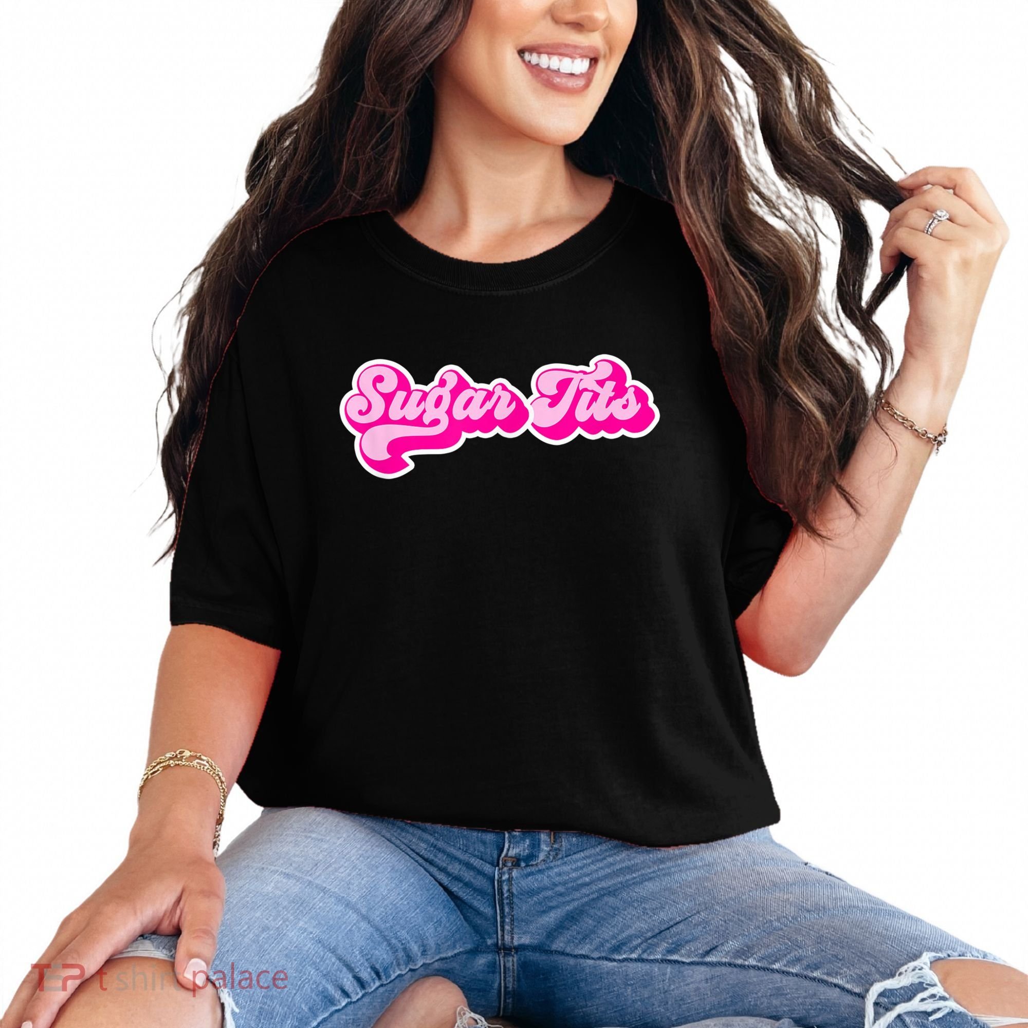 Sugar Tits Bubblegum Pink Comfort Colors T-Shirt