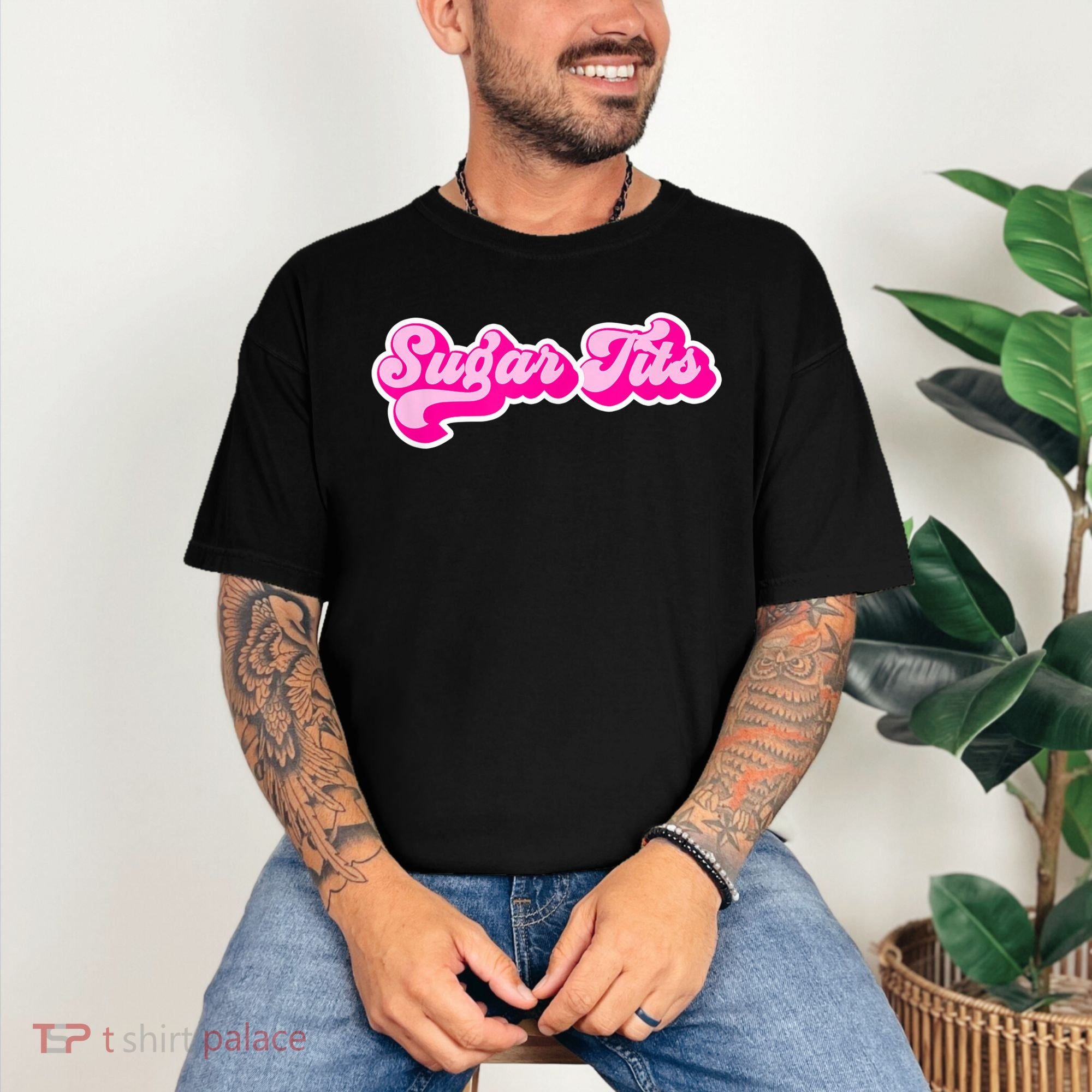 Sugar Tits Bubblegum Pink Comfort Colors T-Shirt