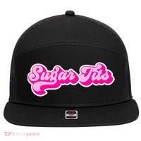 Sugar Tits Bubblegum Pink 7 Panel Mesh Trucker Snapback Hat thumb 0