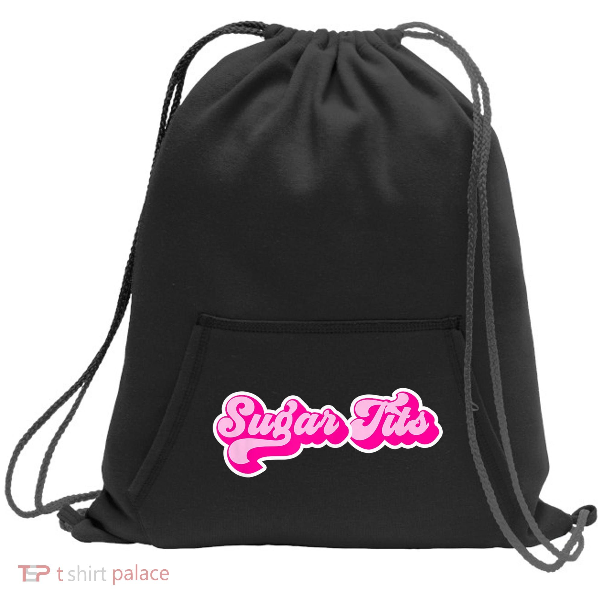 Sugar Tits Bubblegum Pink Sweatshirt Cinch Pack Bag