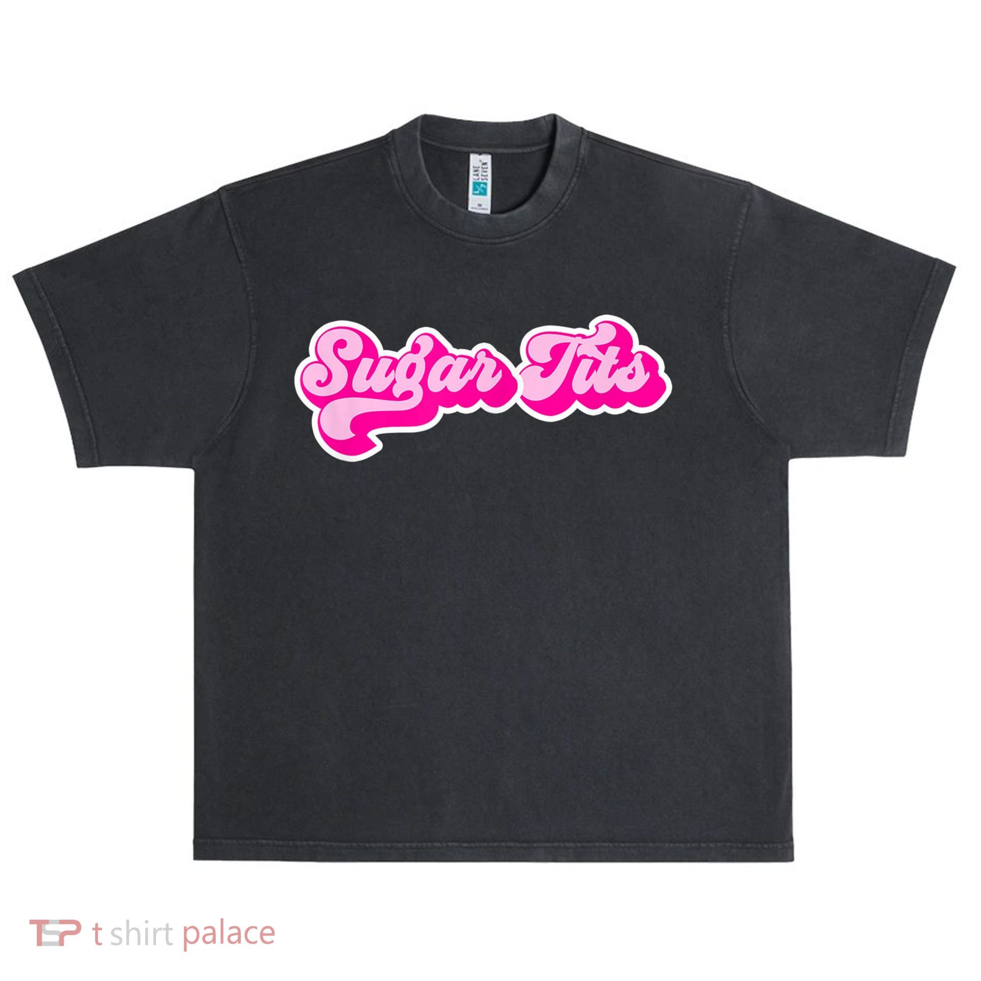 Sugar Tits Bubblegum Pink Urban Oversized Heavyweight T-Shirt