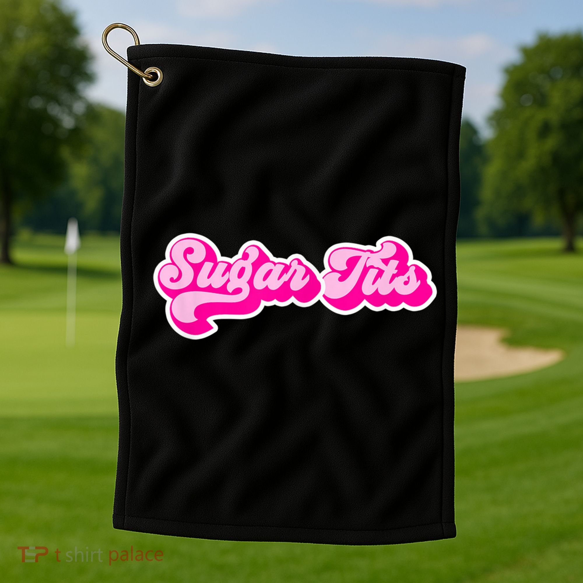 Sugar Tits Bubblegum Pink Golf Towel