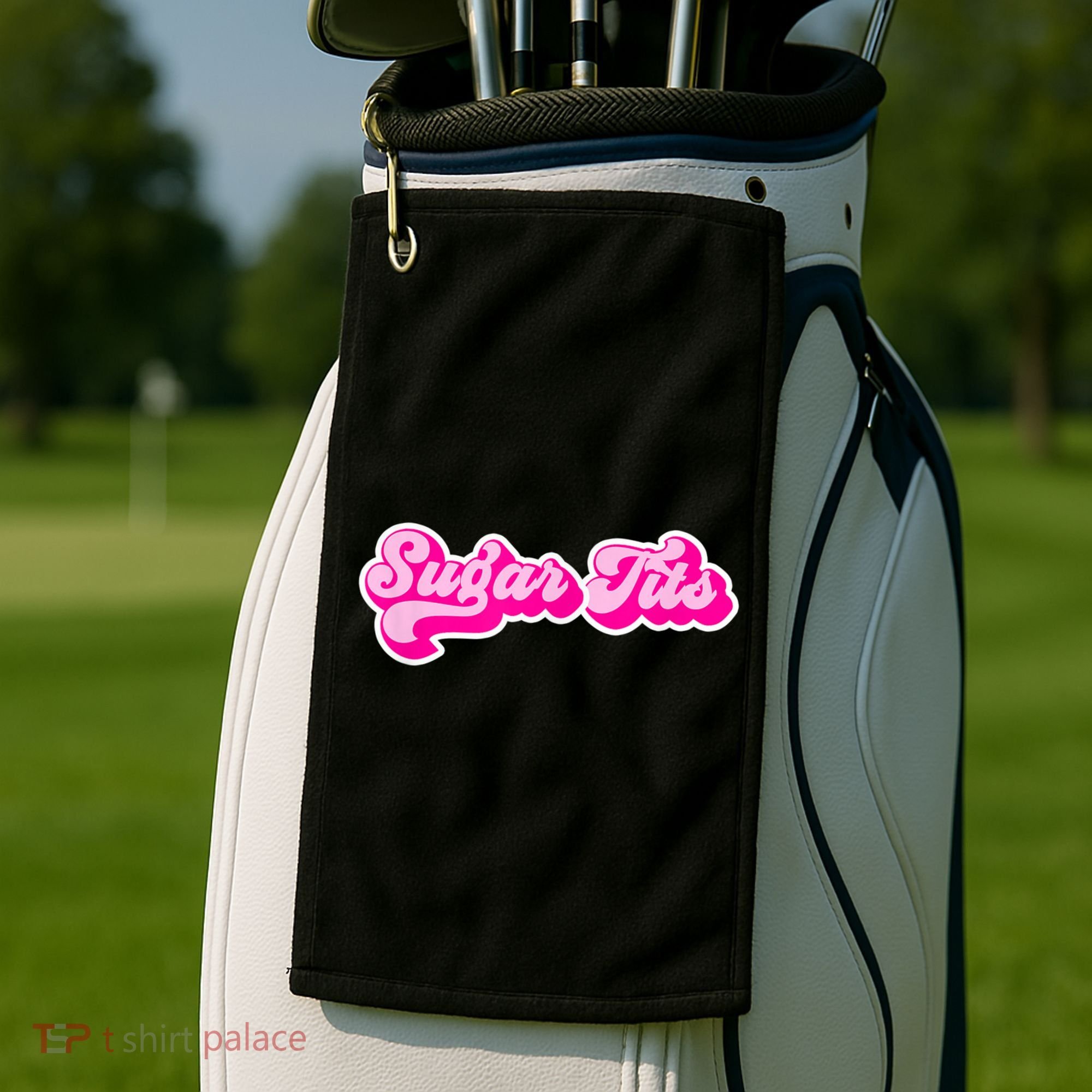 Sugar Tits Bubblegum Pink Golf Towel