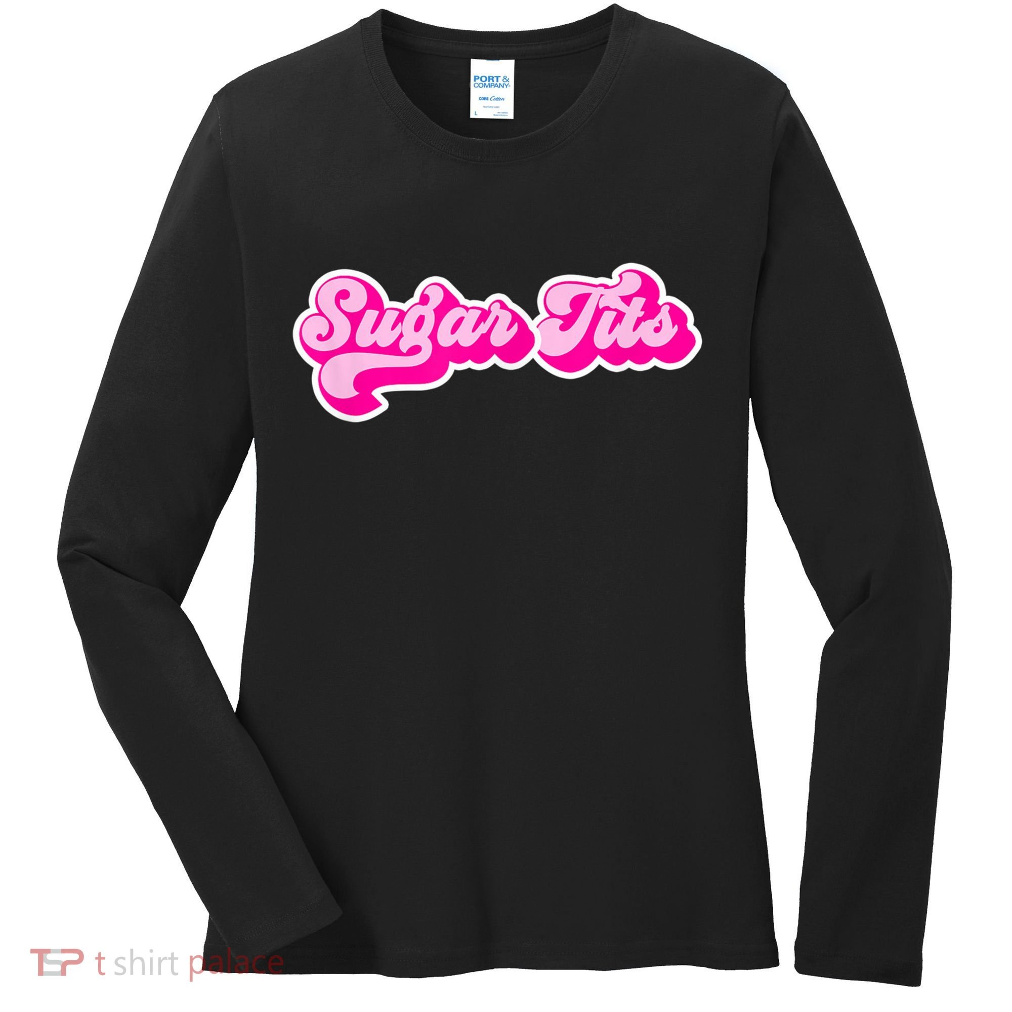 Sugar Tits Bubblegum Pink Women's Long Sleeve Shirt