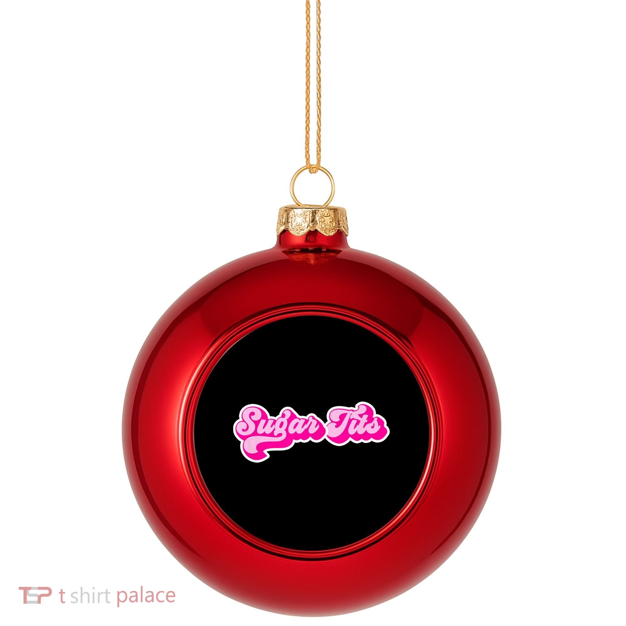 Sugar Tits Bubblegum Pink Plastic Christmas Ball Ornament