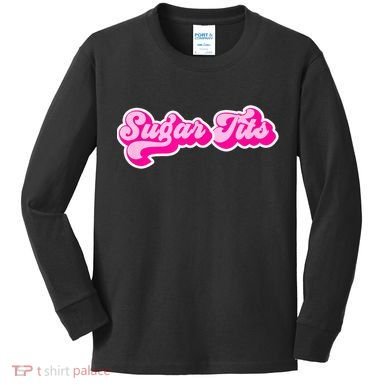 Sugar Tits Bubblegum Pink Kids Long Sleeve Shirt