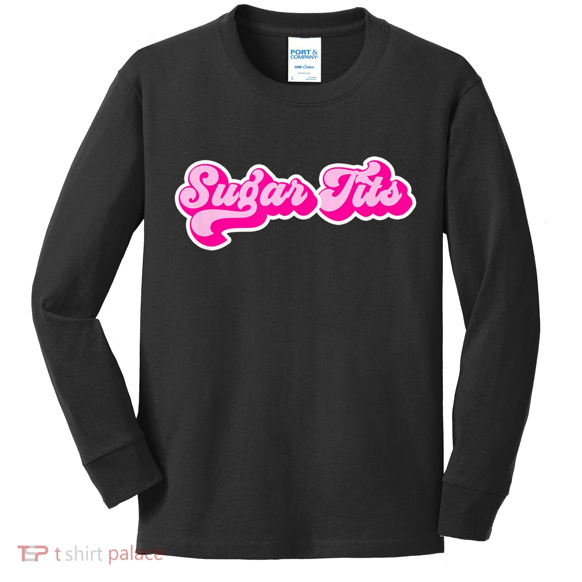 Sugar Tits Bubblegum Pink Kids Long Sleeve Shirt