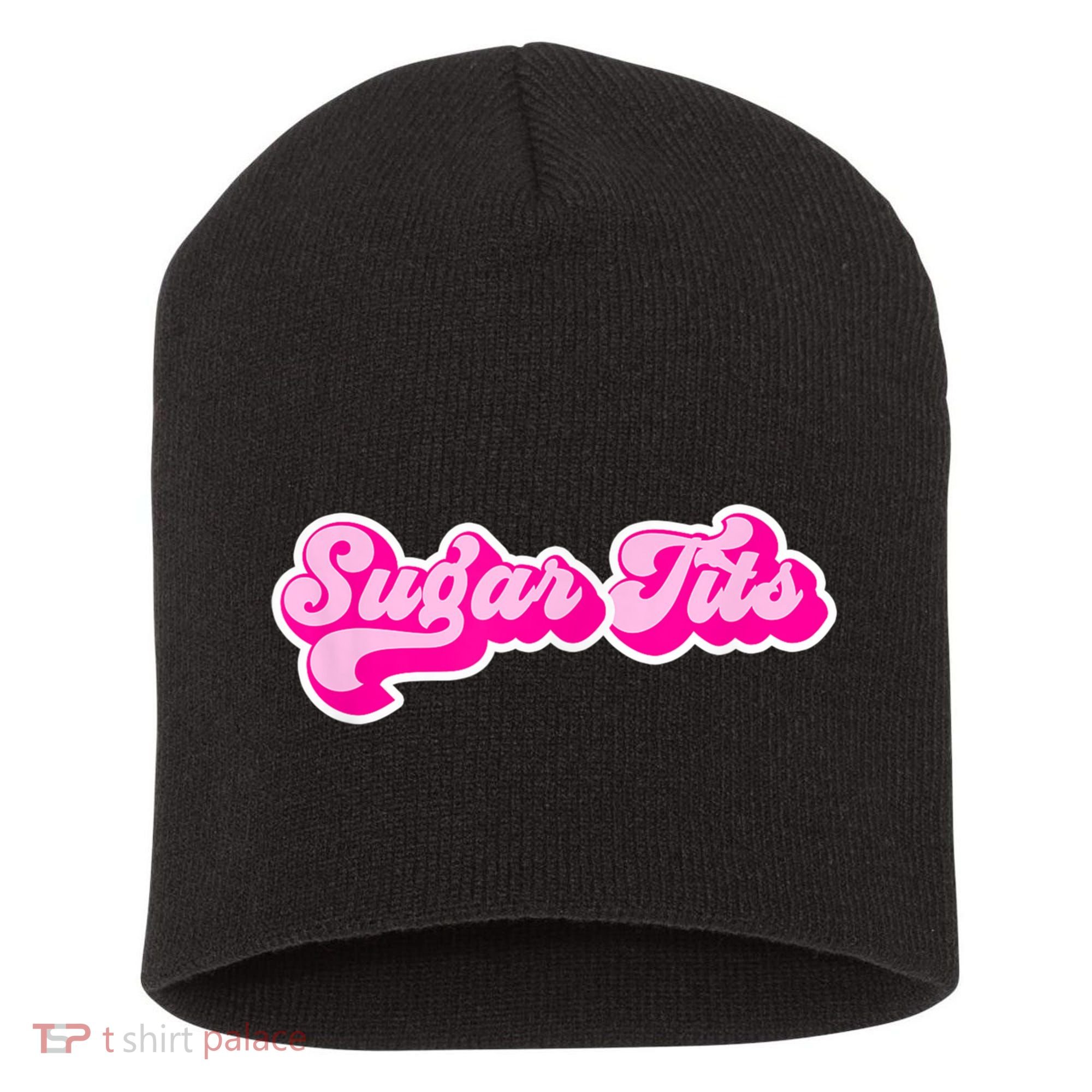 Sugar Tits Bubblegum Pink Short Acrylic Beanie
