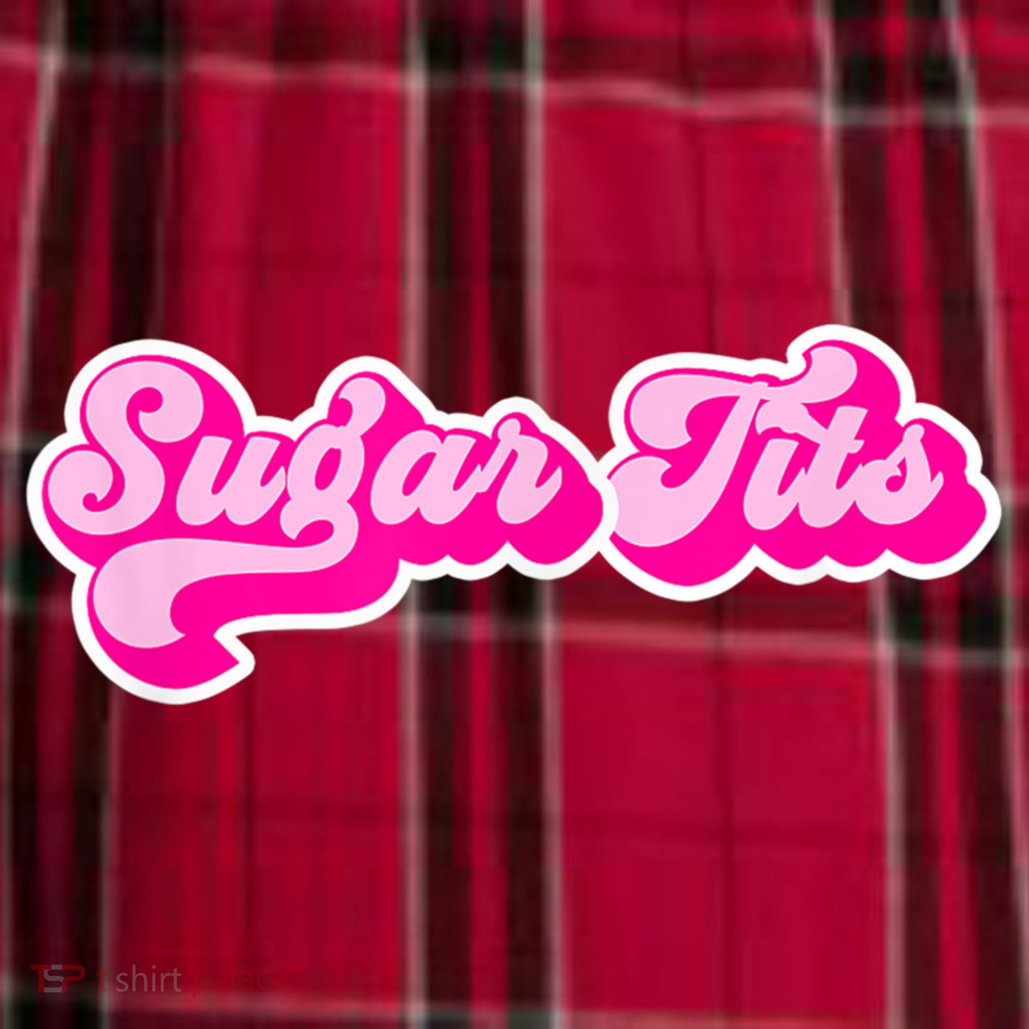 Sugar Tits Bubblegum Pink Men's Flannel Plaid Pajama Pants