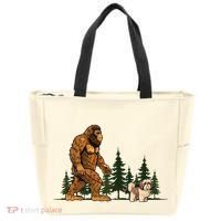 Shih Tzu Bigfoot Dog Walking Dog Mom Dad Tote Bag thumb 0