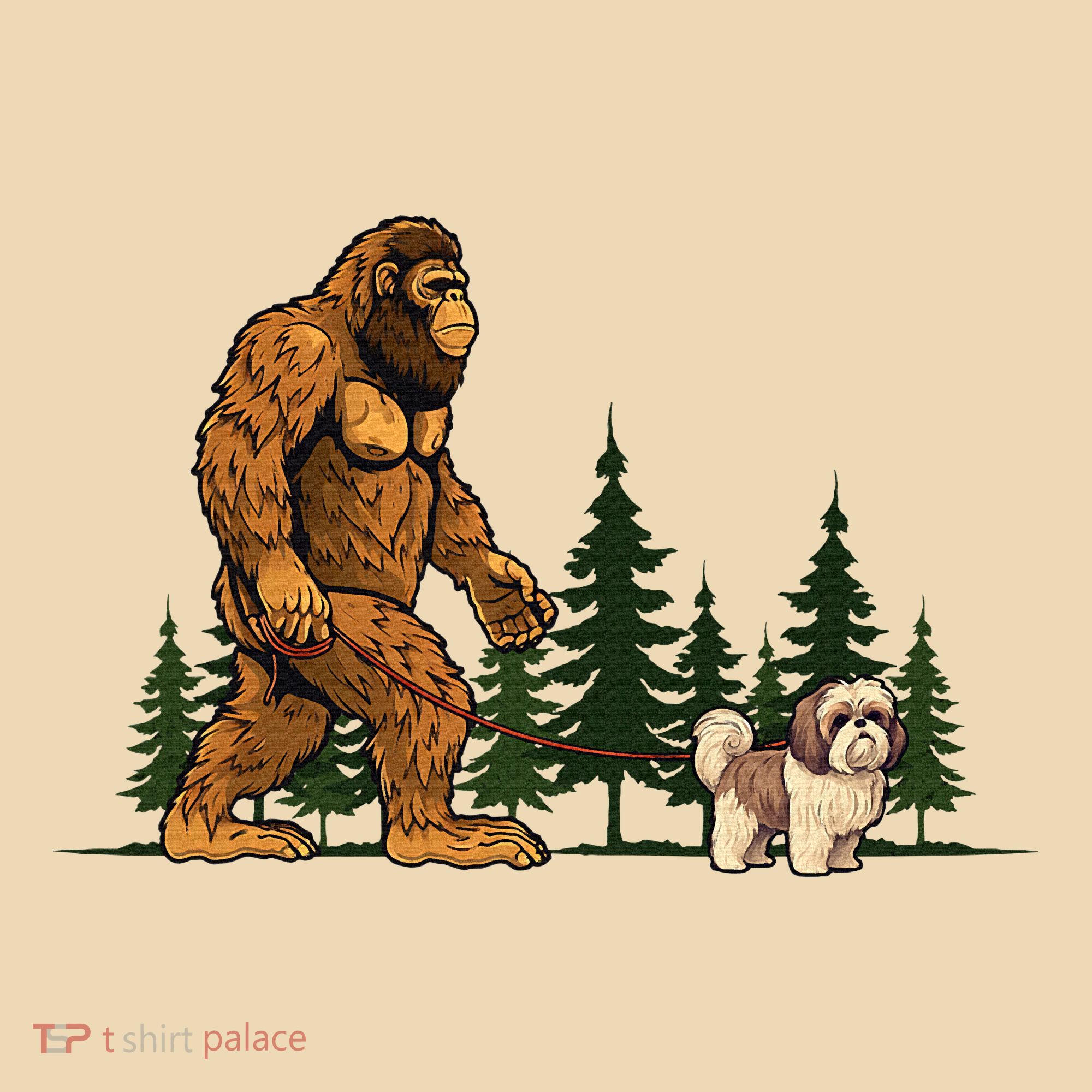 Shih Tzu Bigfoot Dog Walking Dog Mom Dad Tote Bag