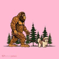 Shih Tzu Bigfoot Dog Walking Dog Mom Dad Coaster thumb 2