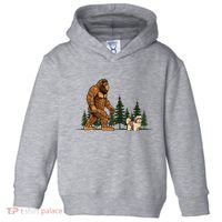 Shih Tzu Bigfoot Dog Walking Dog Mom Dad Toddler Hoodie thumb 0