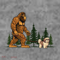 Shih Tzu Bigfoot Dog Walking Dog Mom Dad Toddler Hoodie thumb 2