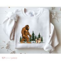 Shih Tzu Bigfoot Dog Walking Dog Mom Dad Sweatshirt thumb 2