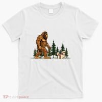 Shih Tzu Bigfoot Dog Walking Dog Mom Dad T-Shirt thumb 0