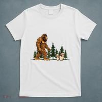 Shih Tzu Bigfoot Dog Walking Dog Mom Dad T-Shirt thumb 5