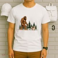 Shih Tzu Bigfoot Dog Walking Dog Mom Dad T-Shirt thumb 6