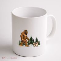 Shih Tzu Bigfoot Dog Walking Dog Mom Dad Coffee Mug thumb 1