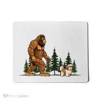 Shih Tzu Bigfoot Dog Walking Dog Mom Dad Mousepad thumb 0
