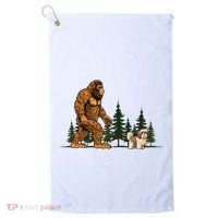 Shih Tzu Bigfoot Dog Walking Dog Mom Dad Golf Towel thumb 0