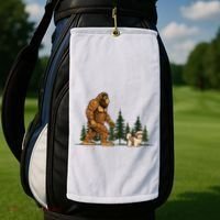 Shih Tzu Bigfoot Dog Walking Dog Mom Dad Golf Towel thumb 2
