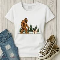 Shih Tzu Bigfoot Dog Walking Dog Mom Dad Women's T-Shirt thumb 3