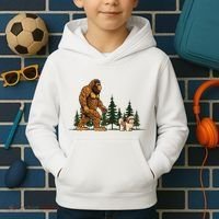 Shih Tzu Bigfoot Dog Walking Dog Mom Dad Kids Hoodie thumb 2