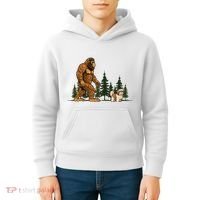 Shih Tzu Bigfoot Dog Walking Dog Mom Dad Kids Hoodie thumb 4