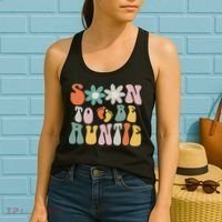 Soon To Be Auntie Gifts Pregnancy Announcement Aunt To Be Women's Tank Top thumb 2