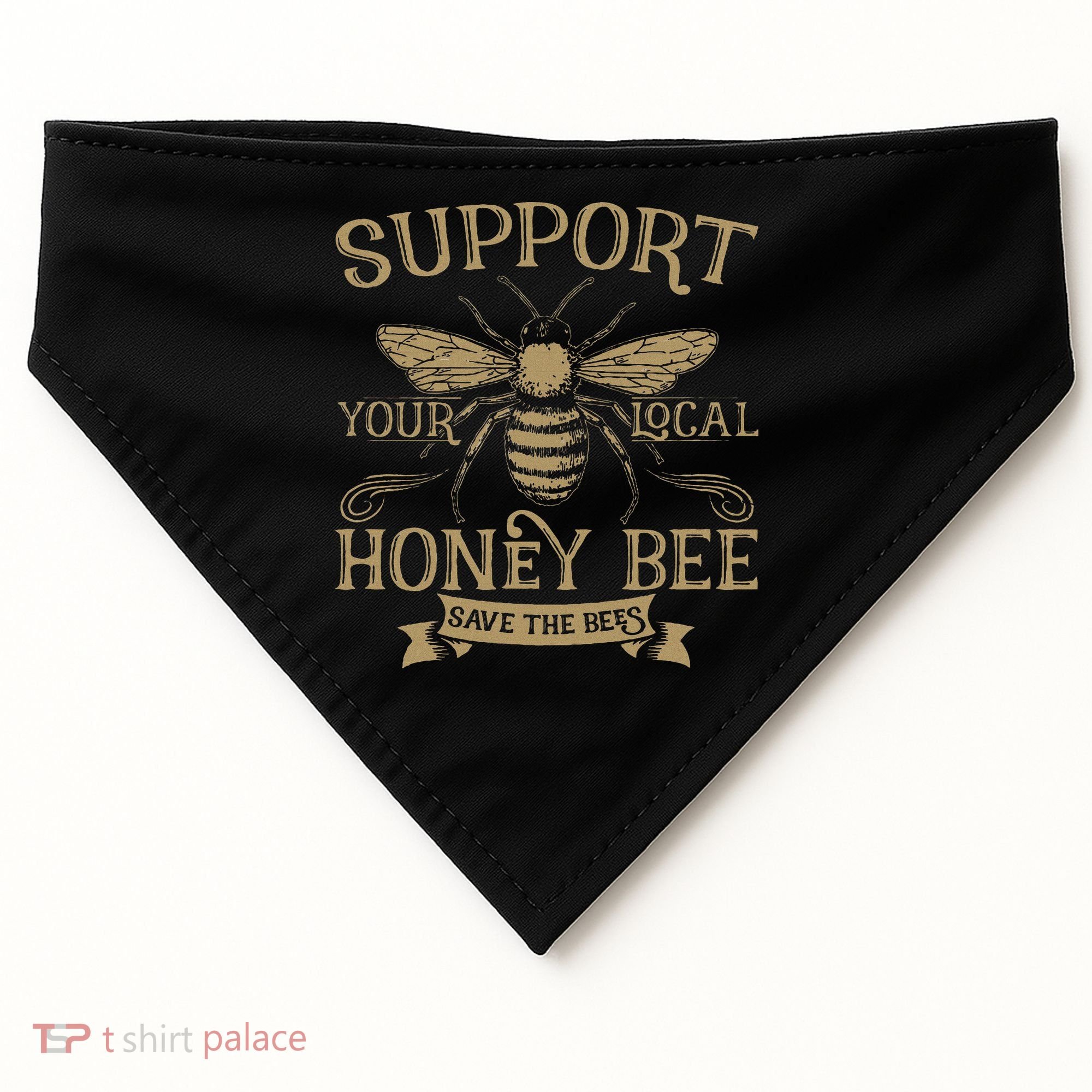 Save The Bees Local Honey Bee Support USA-Made Doggie Bandana