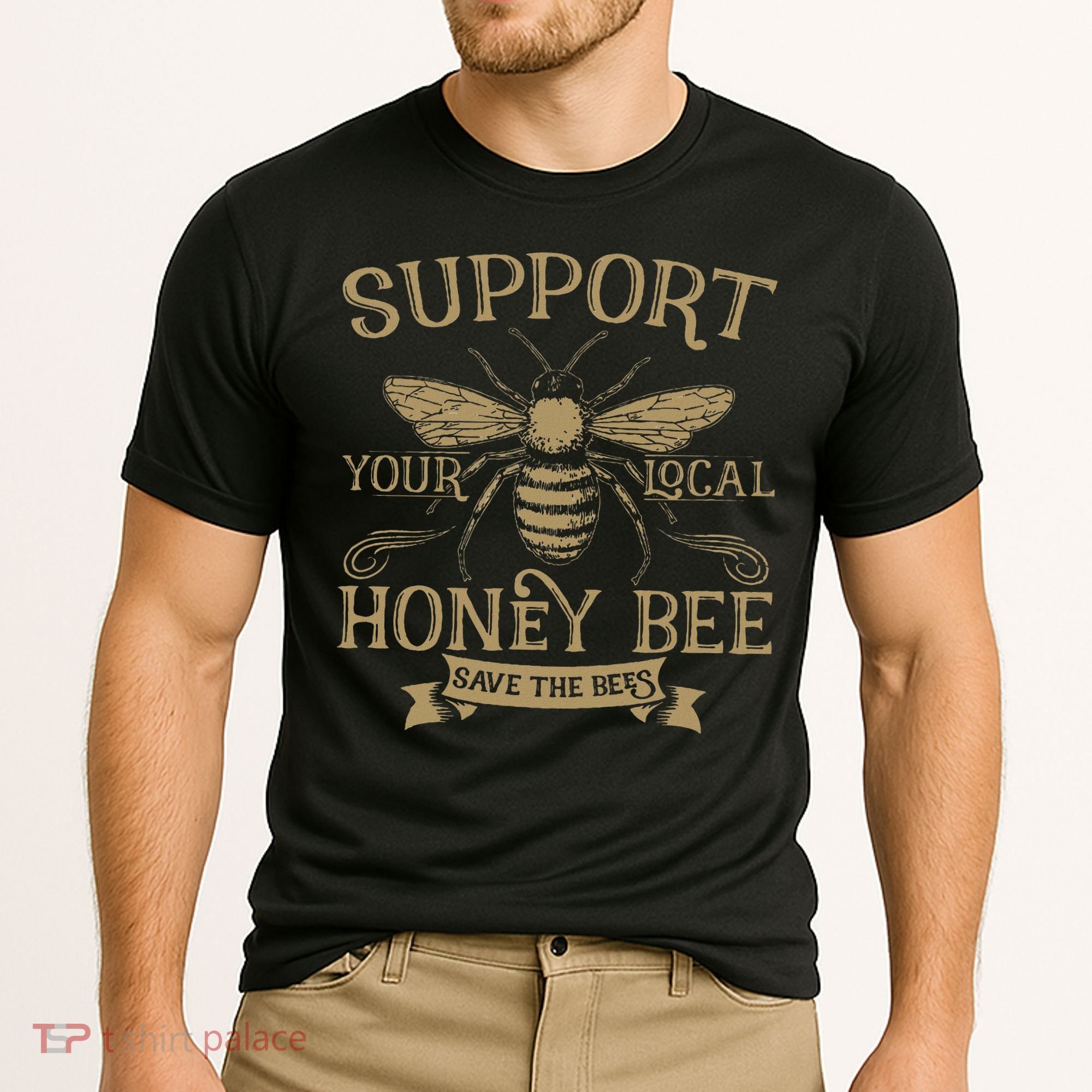 Save The Bees Local Honey Bee Support Cooling Performance Crew T-Shirt