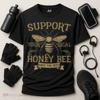 Save The Bees Local Honey Bee Support Cooling Performance Crew T-Shirt thumb 3