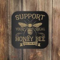 Save The Bees Local Honey Bee Support Coaster thumb 0