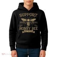 Save The Bees Local Honey Bee Support Kids Hoodie thumb 4