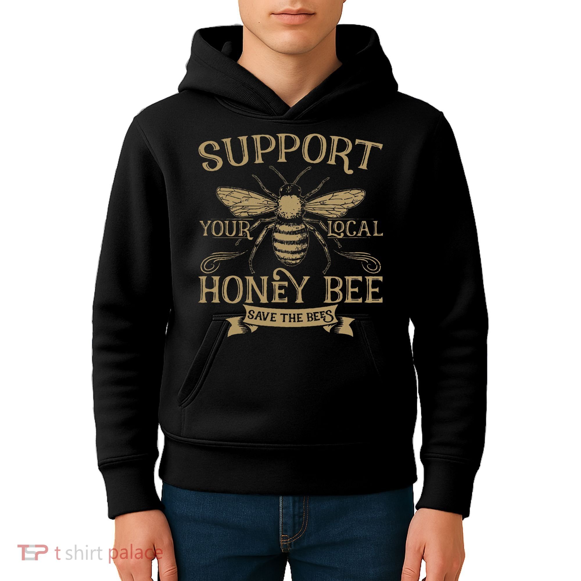 Save The Bees Local Honey Bee Support Kids Hoodie