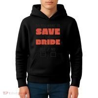 Save The Bride Funny Bachelorette Gift Kids Hoodie thumb 4