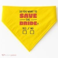 Save The Bride Funny Bachelorette Gift USA-Made Doggie Bandana thumb 0