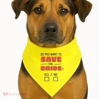 Save The Bride Funny Bachelorette Gift USA-Made Doggie Bandana thumb 1