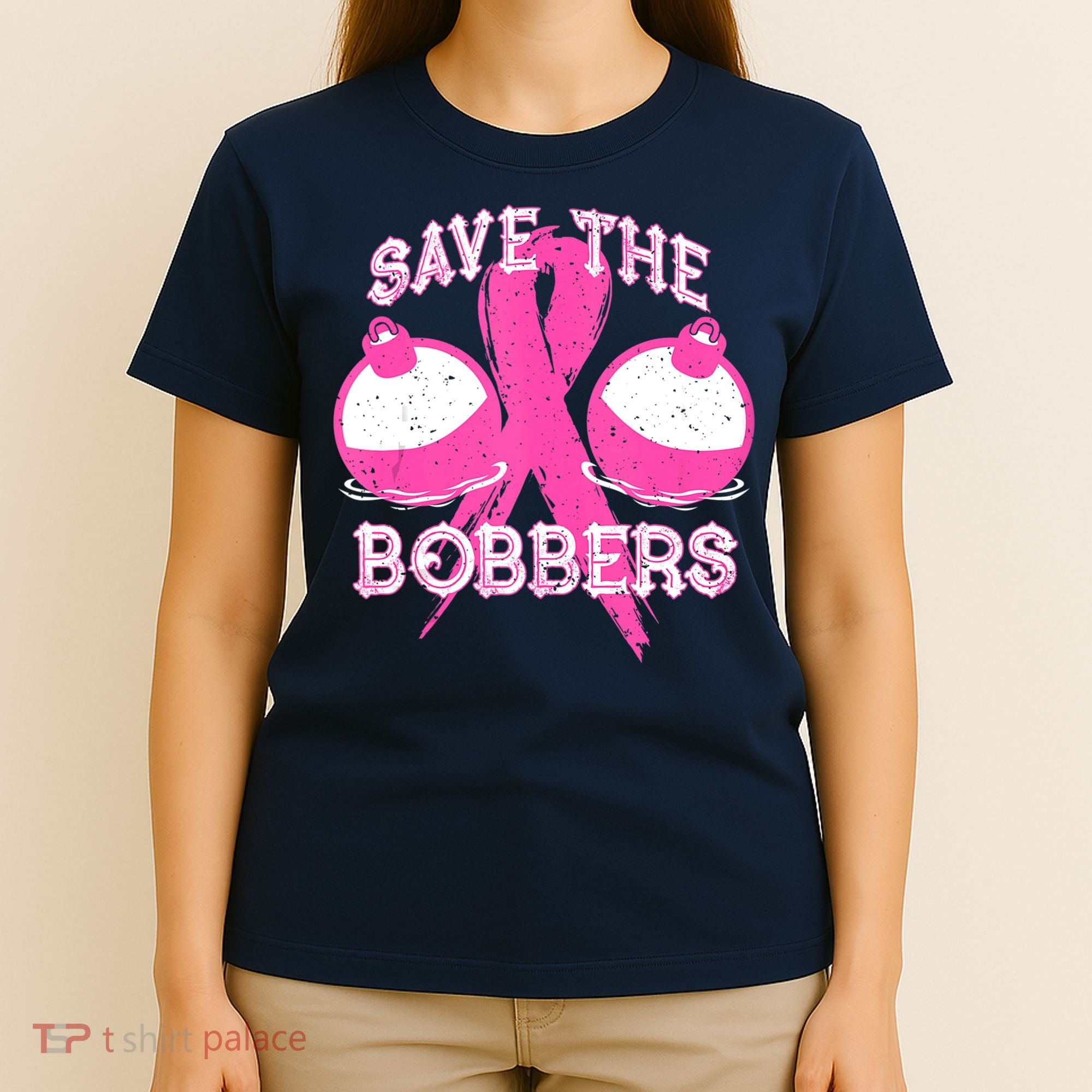Save The Bobbers Breast Cancer Awareness Fishing Lovers T-Shirt