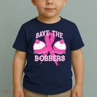 Save The Bobbers Breast Cancer Awareness Fishing Lovers Toddler T-Shirt thumb 2