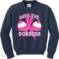 Save The Bobbers Breast Cancer Awareness Fishing Lovers Kids Sweatshirt thumb 0