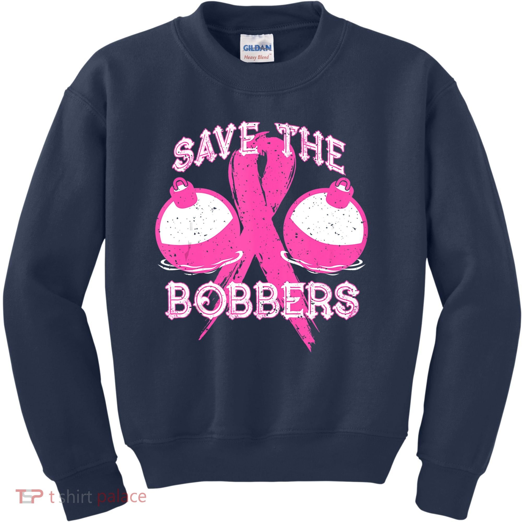 Save The Bobbers Breast Cancer Awareness Fishing Lovers Kids Sweatshirt